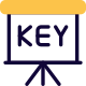 Key for success concept slide on presentation icon