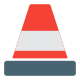 Traffic cone for road maintenance and other services for traffic department icon