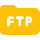 FTP file transfer folder isolated on a white background icon
