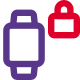 Smartwatch locked with enhanced passcode security protocol icon