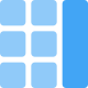 Net square grid with right content bar icon