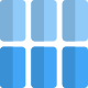 Blocks or cells in three section column in vertical strip icon