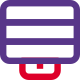 User interface split screen in a stripe pattern icon