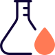 Flask for testing blood serum and other components present icon