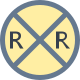 Sinal de cruzamento de ferrovia icon