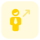 Businessman moving in direction north east direction icon