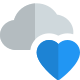 Favorite cloud location for storage with heart shape icon