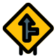 Intersect road from right towards front lane road signal icon