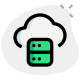 Cloud server for online and offline content storage isolated on white background icon