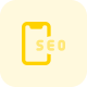 Seo on smartphone isolated on a white background icon