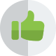 Like or thumbs up gesture isolated on a white background icon