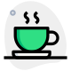 Hot coffee cup with saucer isolated on a white background icon