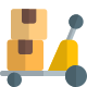 Industrial waggon boxes material handling vehicle layout icon