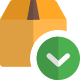 Down arrow on a Logistic delivery box layout icon