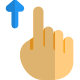 Single finger touch with slide up feature icon