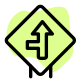 Intersect road from left towards front lane road signal icon