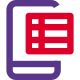 Portable spreadsheet table format on a smartphone icon