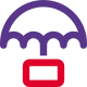 Financial protection within umbrella concept of insurance icon