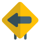 Left arrow sign on a road signal board icon