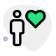 Favorite employee to work on with a heart logotype icon