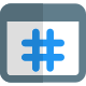 Hashtag widely used and on a web browser icon