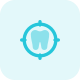 Targeting the dental clinic with cross hair Logon type isolated on a white background icon