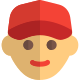 Courier delivery agent face with cap on top icon