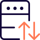 Uplink and downlink on a modern server icon