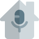 Smart home connected with voice assistance with mic Logotype icon