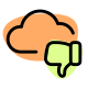 Bad sector in cloud network with thumbs down feedback icon