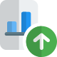 Improved sales bar chart uploaded on a company file server icon