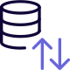 Server file transfer uplink and downloadlink arrows isolated on a white background icon