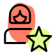 Star female employee of the month layout icon