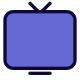 Outdated CRT television set with antenna system icon