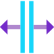 Horizontal teilen icon