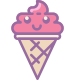 Crème glacée kawaii icon