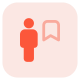 Bookmarking sign employee work at office layout icon