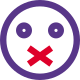 Mouth crossed for forbidden speaking expression emoji icon