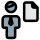 Businessman sharing a single file on an online server icon