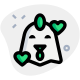 Happy Chicken with hearts revolving around emoji icon
