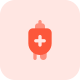 Bag of blood transfusion isolated on program icon