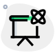 Presentation on whiteboard regarding atomic, chain reaction icon