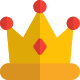 King crown with gems isolated on white background icon