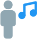 Music shared on a web messenger by group of employee icon