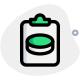 Drug allergy chart on a clipboard report icon