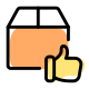 Thumbs up positive feedback of an item delivered timely icon