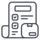 liste-de-cargo-externe-contour-de-la-chaîne-d'approvisionnement-cercle-de-conception icon