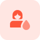 Women testing her blood isolated on a white background icon