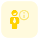 Information of a large company messenger with i button icon