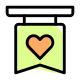 Heart shape on a tablet representing peace and love icon